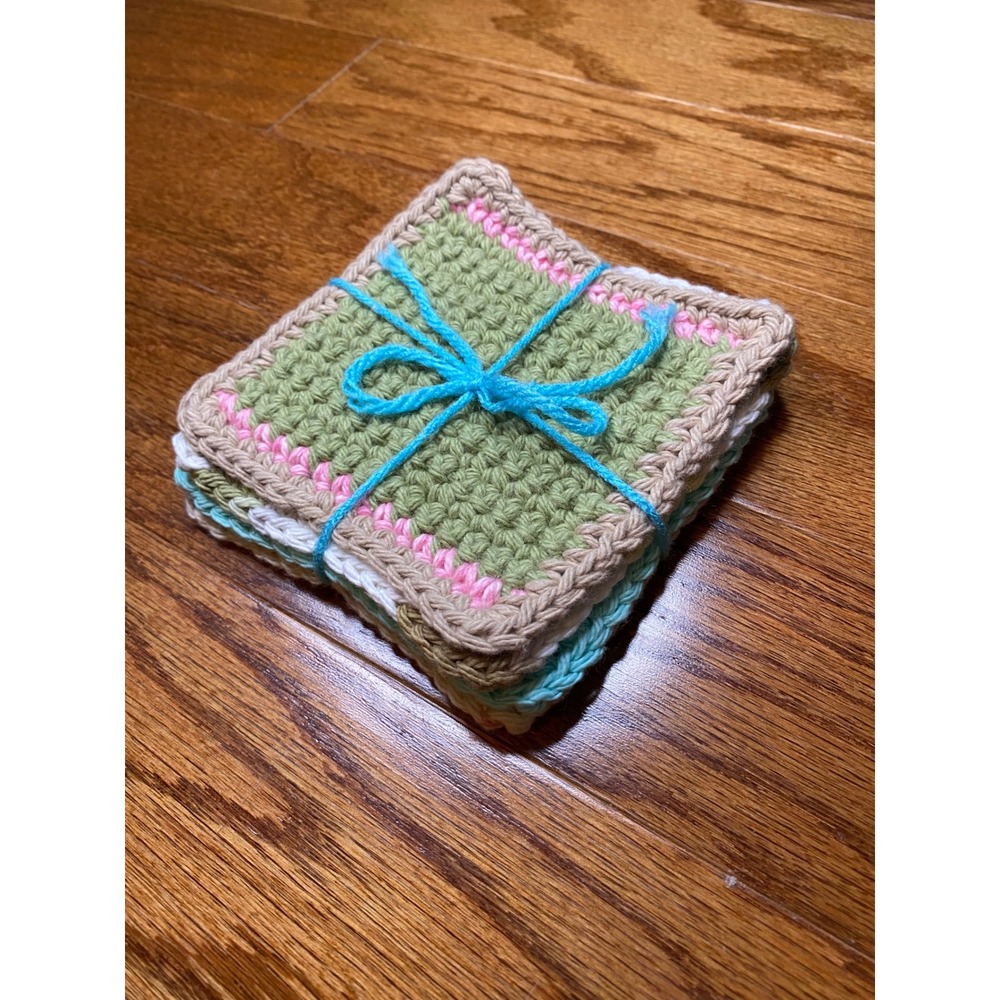 Set of 4 Handmade‎ Crochet Face Cloths